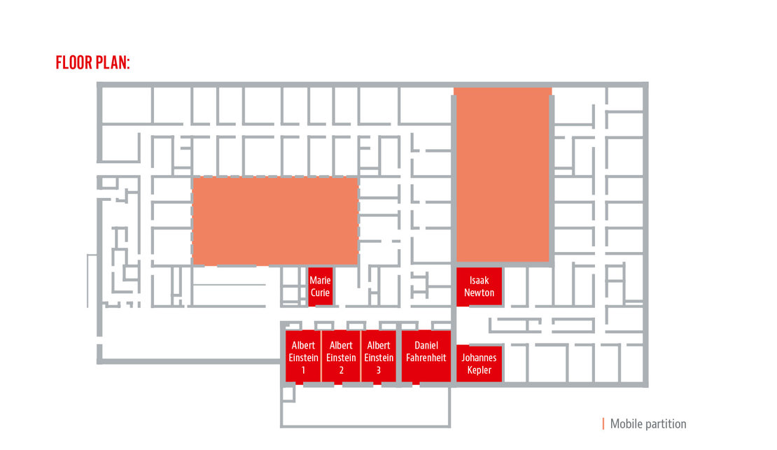 Lageplan Räume TechBase in Englisch